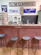 The Branchville Historical Society Museum has the original counter from the Branchville Confectionery Shop, complete with stools, dishes, utensils and old signs. (Photos provided)