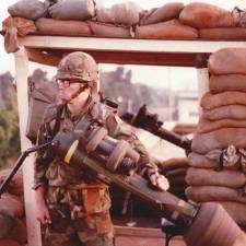 Angel Diaz Jr. at a Dragon gun post in Beirut in December 1983.