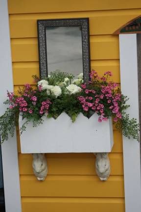 A flowerbox display offers ideas to home gardeners.
