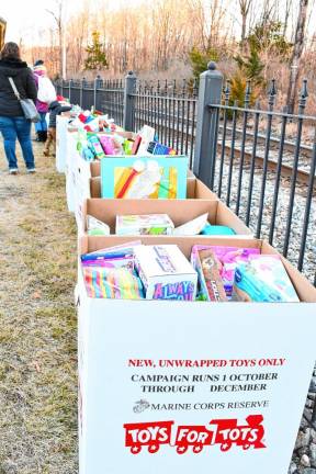 <b>Donated toys are ready to be loaded on the train. </b>(Photo by Maria Kovic)