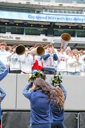 Pope John students root for the Lions.