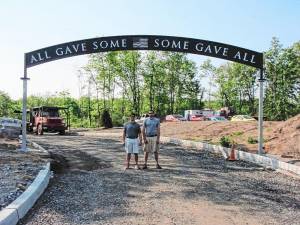 <b>One of R.S. Phillips Steel’s projects was the Northern New Jersey Veterans Memorial Cemetery in Sparta. Scott Phillips is on the right. (Photos provided)</b>