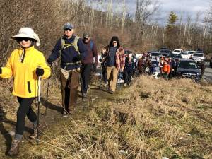 Hikers start off on the First Day Challenge Hike on Sunday, Jan. 1 in High Point State Park.