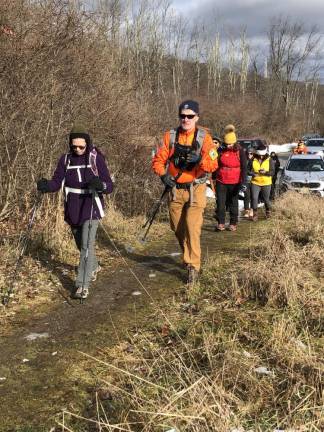 Hikers start off on the First Day Challenge Hike on Sunday, Jan. 1 in High Point State Park.