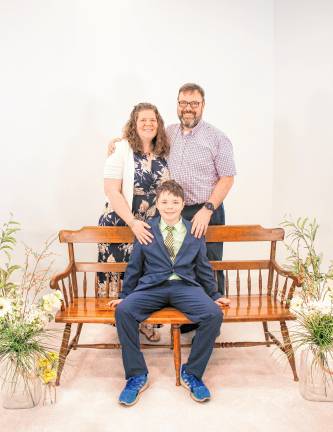 Amanda and John Bulkeley with their son, Brandon, 10.