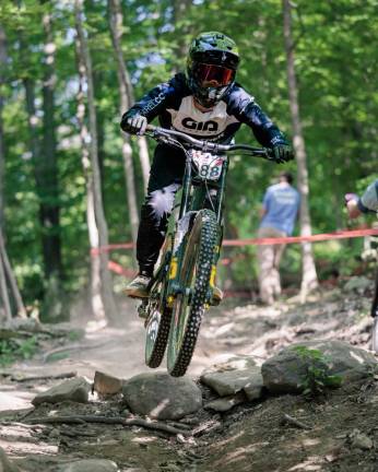 Thelo Kastan of Warwick, N.Y., has been mountain biking for two years. (Photo by Mike Finochiaro)