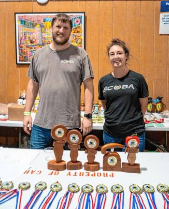 <b>Christopher Shinn and Nicole McDonald at the Sussex County United Brewers &amp; Alchemists (SCUBA) beer awards. (Photo by Nancy Madacsi)</b>