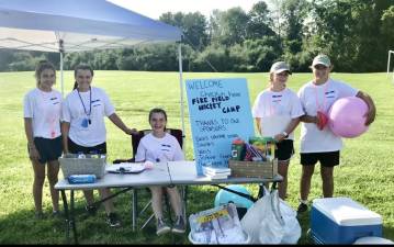 Kaitlyn Harding, Allyson Maffia, Emma Trout and Jaclyn Vena, with the help of Haley Morodan, organized a three-day field hockey camp for 20 children at the Green Hills School fields. (Photos provided)