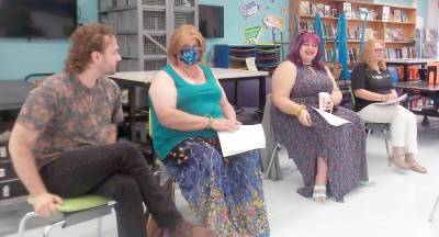 <b>Speaking out for LGBTQ students, from left: Carl Contino, Simone Krause, Zoe Heath, and Vicky Smith</b>