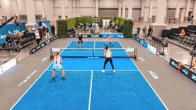 The six courts in the Sussex County YMCA’s Pickleball Center will have the PickleRoll tournament-standard professional surface. (Photo courtesy of PickleRoll)