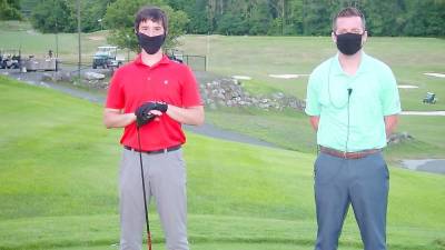 Brendan Allatta, Sussex County Long Drive Champion with Black Bear GC General Manager Ryan Delaney (Photo by Dr. John T. Whiting)