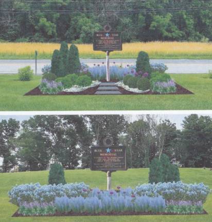 This is a rendering of the Blue Star Memorial Highway Marker planned at the Northern New Jersey Veterans Cemetery on Route 94 in Sparta. (Photo provided)