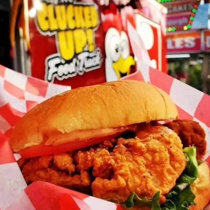 <b>Clucked up chicken sandwich from The Barnyard.</b>