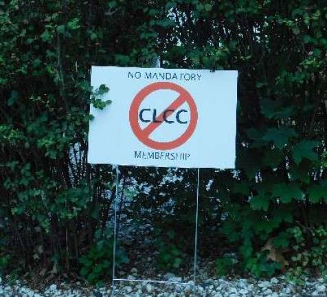 Anti-CLCC signs, banners, and fliers are popping up all over neighborhoods in Cranberry Lake as unhappy residents express their anger