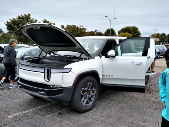 The Rivian pickup truck was a hit at the show last year.