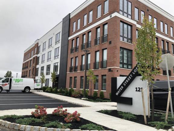 Building A of the Water Street Lofts in Newton was expected to be ready for tenants by the end of September. (Photos by Kathy Shwiff)