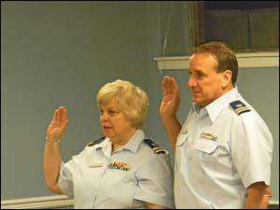 Newly elected US Coast Guard auxiliary officers