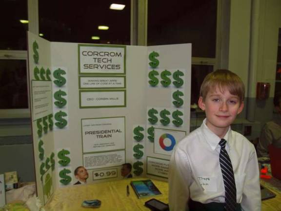 Corbin Mills, 11, owner of Corcrom Tech Services. Mills company specializes in computer applications.