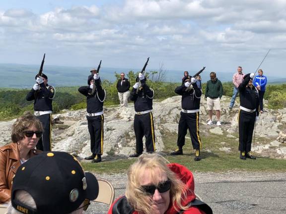 A gun salute was part of the ceremony Sunday, May 21 at High Point Monument. (Photos by Kathy Shwiff)