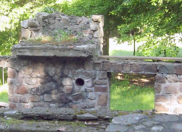 A house foundation and other fragments are all that remain of the 1800s Williamsville village (Photo by Janet Redyke)