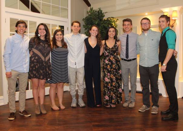 Pass It Along Scholarship Recipients Left to Right: Robby Russo, Jaida White, Victoria Montesano, Landon Nalavany, Madelyn McEllen, Jamie Rennie, GianLuca Bivona, Daniel Baker and Tyler McGinnis.