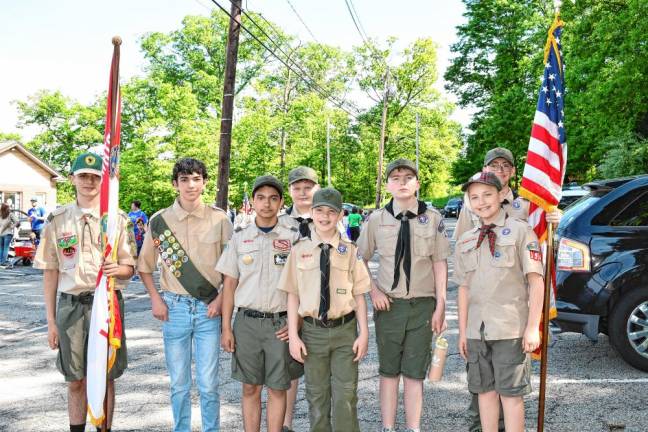 Boy Scouts were among the groups marching in the Memorial Day Parade on Saturday, May 25 in Hopatcong. (Photos by Maria Kovic)