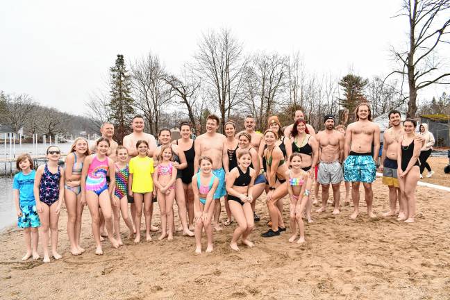 Participants pose before the Polar Plunge, which was organized by the Byram Recreation Department.