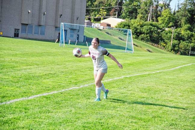 <b>Newton’s Jolen Stoner is about to perform a throw-in.</b>