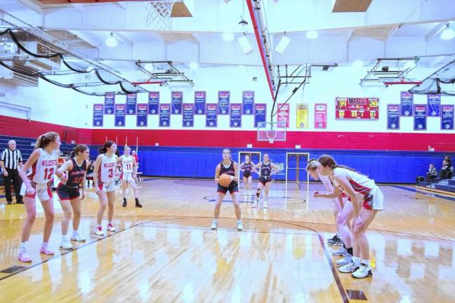 Lenape Valley's Addison Coles focuses on the hoop from the free throw line. Coles scored six points.