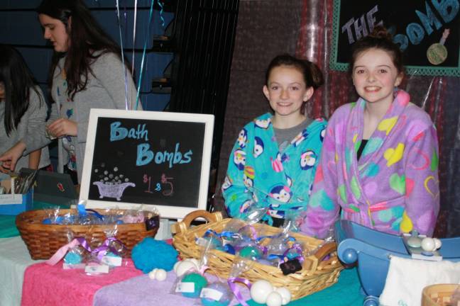 Kylie O&#x2019;Neil and Luci Wicker of The at Sparta Middle School&#x2019;s Treps Marketplace.