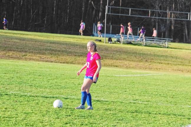 Kittatinny's Erica Bode scans the soccer field.