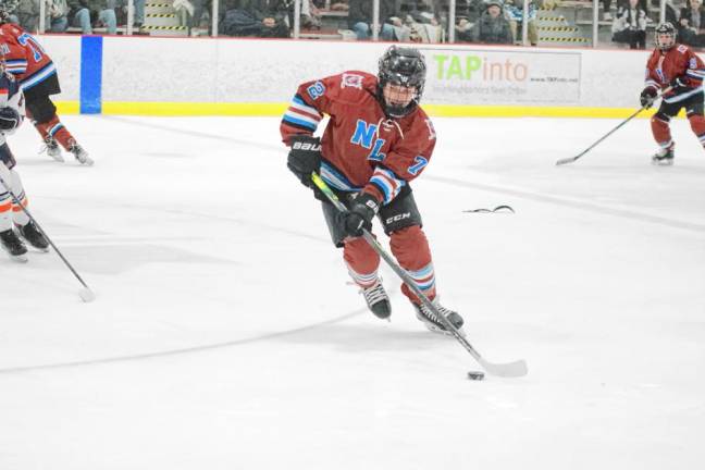 Newton-Lenape Valley hockey player Mason Garofano moves on the ice.