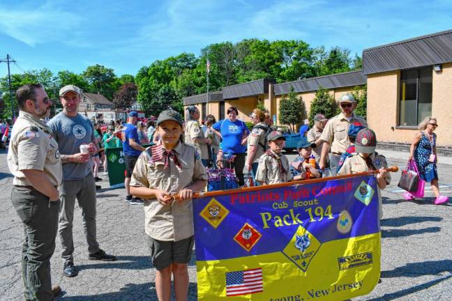 Cub Scouts prepare to march in the parade.