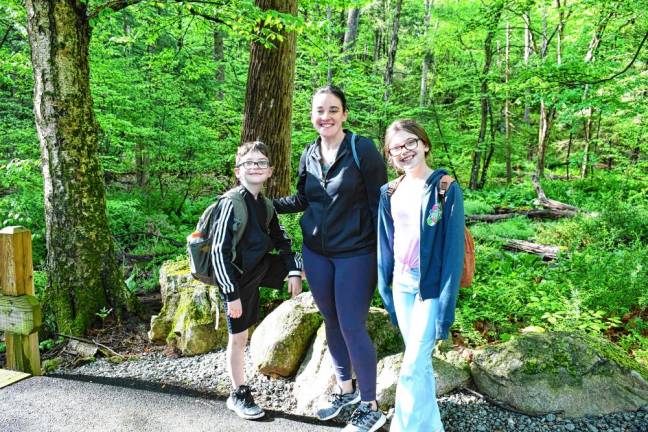 HF3 Jack, Ashley and Madison Schiavo of Stanhope take part in the hike.