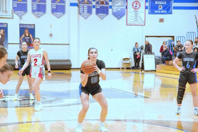 KT5 Kittatinny’s Taylor Hough holds the ball during a foul shot attempt. She scored 13 points.