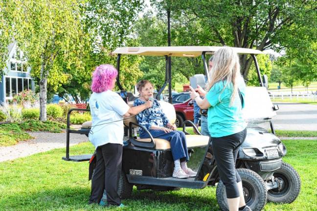 <b>Julia Quinlan, 97, speaks to the participants. She and her late husband, Joseph, founded the Karen Ann Quinlan Hospice in 1980 in honor of their daughter Karen Ann. (Photos by Maria Kovic)</b>