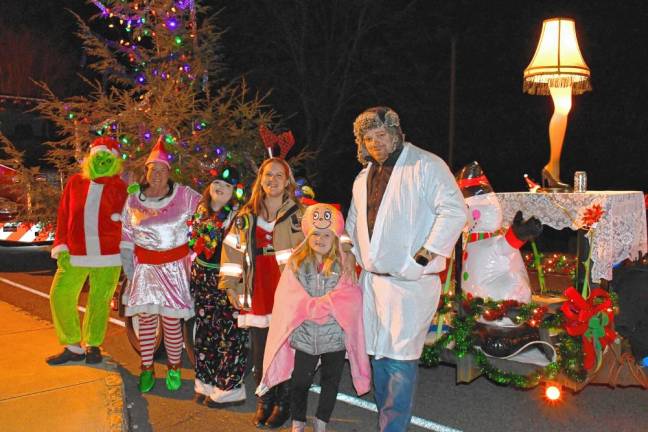 Residents dressed as characters in the 1983 movie ‘A Christmas Story’ take part in Branchville’s first Christmas Lights Parade on Saturday, Nov. 30. (Photos by Maria Kovic)