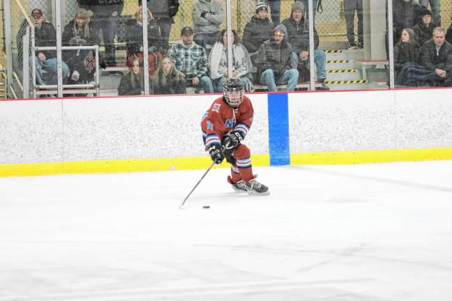 Newton-Lenape Valley hockey player Lucas Garofano moves on the ice.