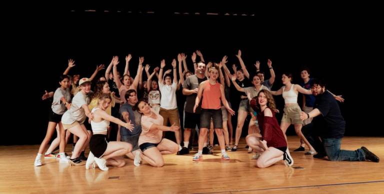 The Jungle of Nool cast members rehearse.